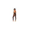 Bodystocking en résille noire, sans couture, avec large décolleté à armature  